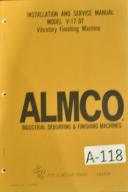 Almco-Almco OR-20CS Vibrating Finishing Machine, Install Service Parts Electricals Manual 1985-OR-20CS-02